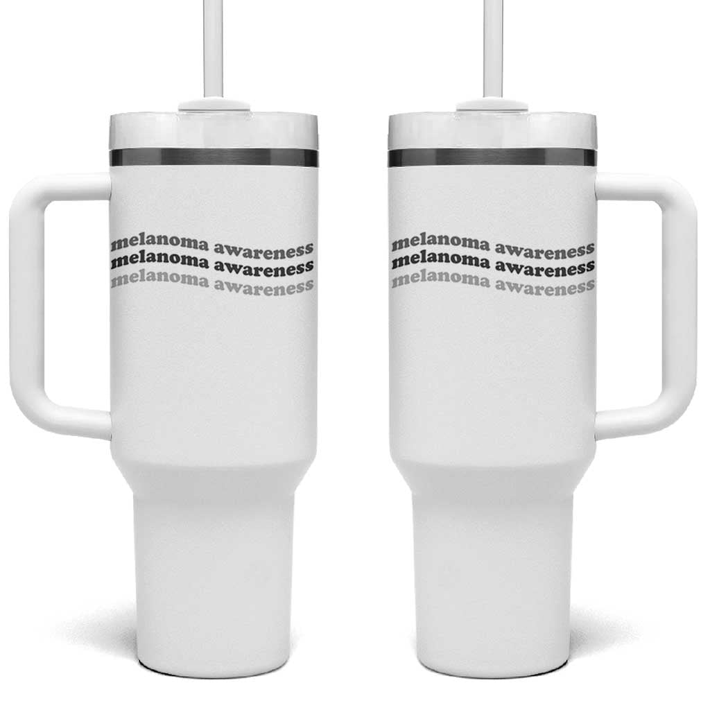 Melanoma Groovy Wavy Typography Tumbler With Handle Skin Cancer Warrior Gift