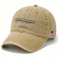 Melanoma Groovy Wavy Typography Washed Cotton Baseball Cap Skin Cancer Warrior Gift