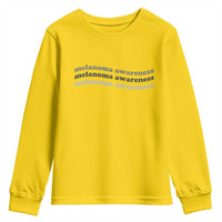 Melanoma Groovy Wavy Typography Youth Sweatshirt Skin Cancer Warrior Gift