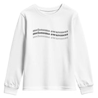 Melanoma Groovy Wavy Typography Youth Sweatshirt Skin Cancer Warrior Gift