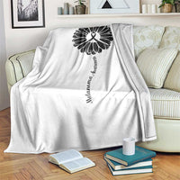 Melanoma Awareness Black Ribbon Flower Throw Blanket Skin Cancer Fighter Gift