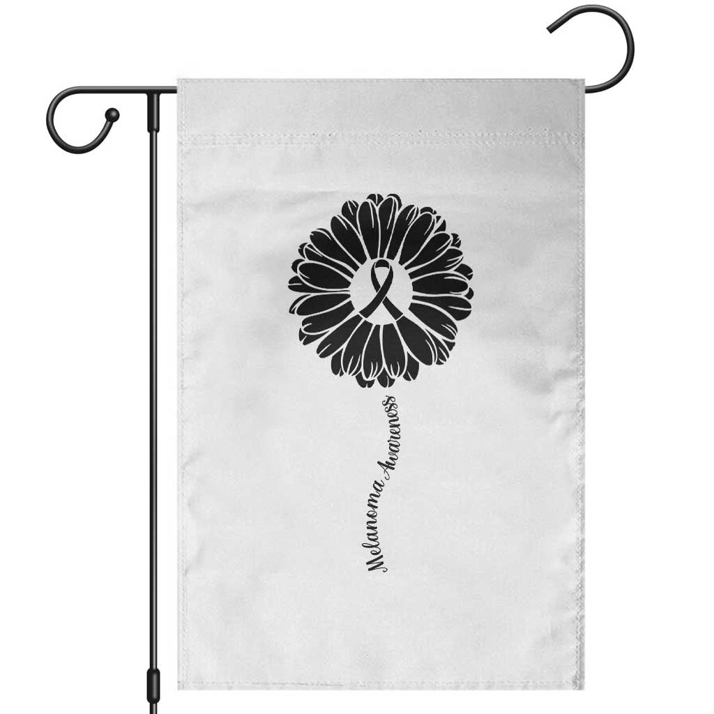 Melanoma Awareness Black Ribbon Flower Garden Flag Skin Cancer Fighter Gift