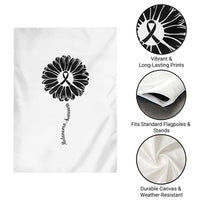 Melanoma Awareness Black Ribbon Flower Garden Flag Skin Cancer Fighter Gift