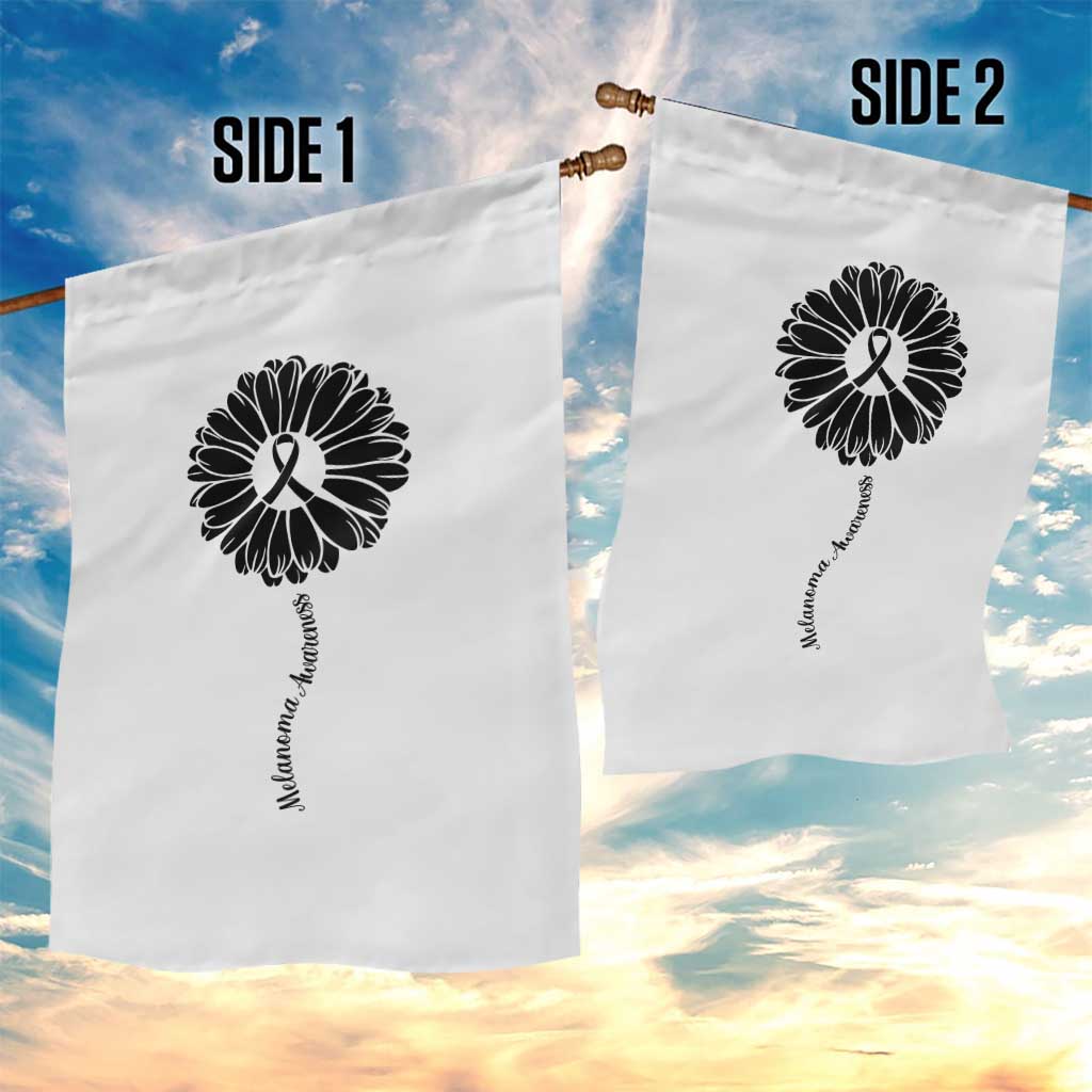 Melanoma Awareness Black Ribbon Flower Garden Flag Skin Cancer Fighter Gift