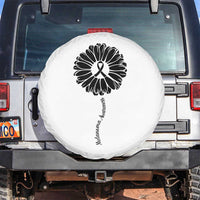 Melanoma Awareness Black Ribbon Flower Spare Tire Cover Skin Cancer Fighter Gift