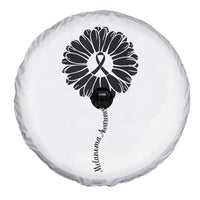 Melanoma Awareness Black Ribbon Flower Spare Tire Cover Skin Cancer Fighter Gift