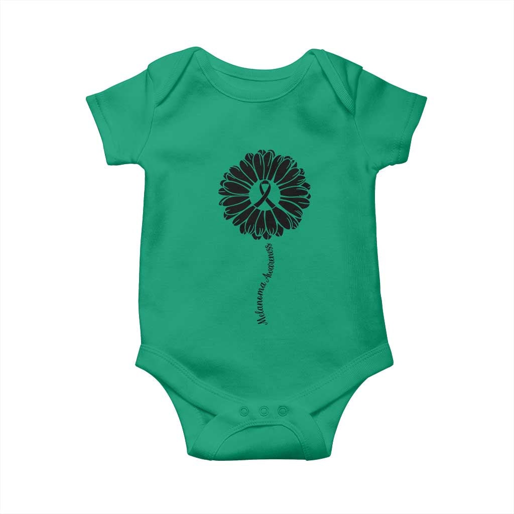 Melanoma Awareness Black Ribbon Flower Baby Onesie Skin Cancer Fighter Gift