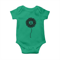 Melanoma Awareness Black Ribbon Flower Baby Onesie Skin Cancer Fighter Gift