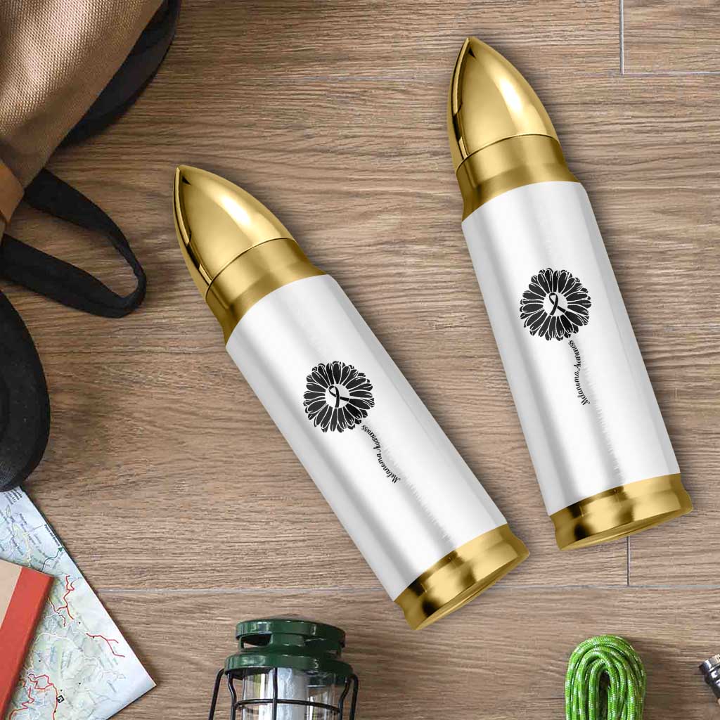 Melanoma Awareness Black Ribbon Flower Bullet Tumbler Skin Cancer Fighter Gift