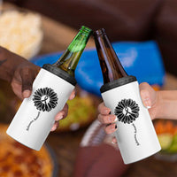Melanoma Awareness Black Ribbon Flower 4 in 1 Can Cooler Tumbler Skin Cancer Fighter Gift