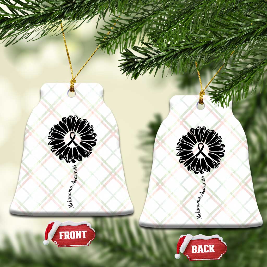 Melanoma Awareness Black Ribbon Flower Ceramic Ornament Skin Cancer Fighter Gift