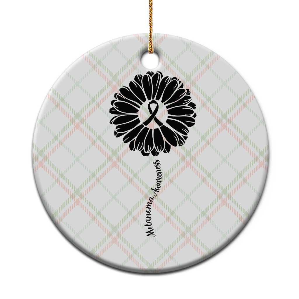 Melanoma Awareness Black Ribbon Flower Ceramic Ornament Skin Cancer Fighter Gift