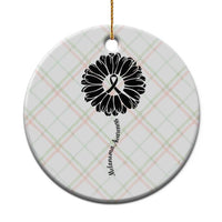 Melanoma Awareness Black Ribbon Flower Ceramic Ornament Skin Cancer Fighter Gift