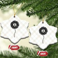Melanoma Awareness Black Ribbon Flower Ceramic Ornament Skin Cancer Fighter Gift