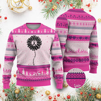 Melanoma Awareness Black Ribbon Flower Ugly Christmas Sweater Skin Cancer Fighter Gift