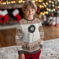 Melanoma Awareness Black Ribbon Flower Ugly Christmas Sweater Skin Cancer Fighter Gift