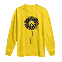 Melanoma Awareness Black Ribbon Flower Long Sleeve Shirt Skin Cancer Fighter Gift
