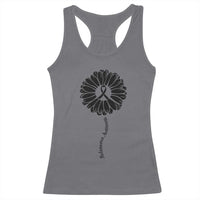Melanoma Awareness Black Ribbon Flower Racerback Tank Top Skin Cancer Fighter Gift