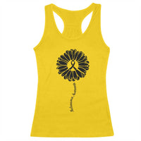 Melanoma Awareness Black Ribbon Flower Racerback Tank Top Skin Cancer Fighter Gift