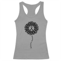 Melanoma Awareness Black Ribbon Flower Racerback Tank Top Skin Cancer Fighter Gift