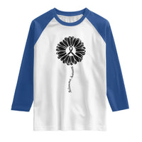 Melanoma Awareness Black Ribbon Flower Raglan Shirt Skin Cancer Fighter Gift