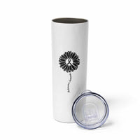 Melanoma Awareness Black Ribbon Flower Skinny Tumbler Skin Cancer Fighter Gift