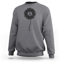 Melanoma Awareness Black Ribbon Flower Sweatshirt Skin Cancer Fighter Gift