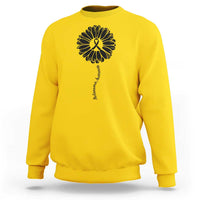 Melanoma Awareness Black Ribbon Flower Sweatshirt Skin Cancer Fighter Gift