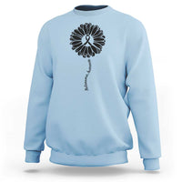 Melanoma Awareness Black Ribbon Flower Sweatshirt Skin Cancer Fighter Gift