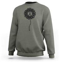 Melanoma Awareness Black Ribbon Flower Sweatshirt Skin Cancer Fighter Gift