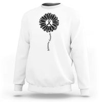 Melanoma Awareness Black Ribbon Flower Sweatshirt Skin Cancer Fighter Gift