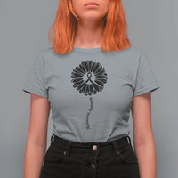 Melanoma Awareness Black Ribbon Flower T Shirt For Women Skin Cancer Fighter Gift