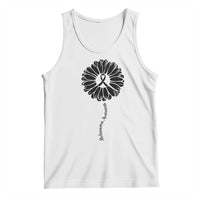 Melanoma Awareness Black Ribbon Flower Tank Top Skin Cancer Fighter Gift