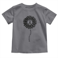 Melanoma Awareness Black Ribbon Flower Toddler T Shirt Skin Cancer Fighter Gift