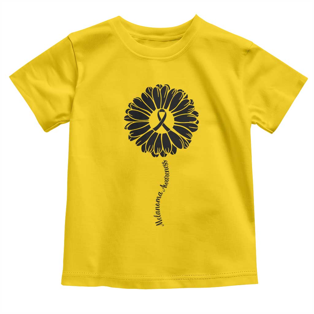 Melanoma Awareness Black Ribbon Flower Toddler T Shirt Skin Cancer Fighter Gift