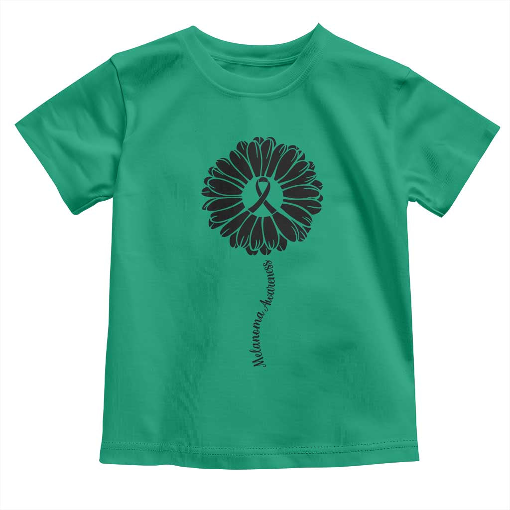 Melanoma Awareness Black Ribbon Flower Toddler T Shirt Skin Cancer Fighter Gift