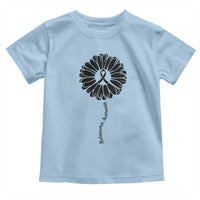 Melanoma Awareness Black Ribbon Flower Toddler T Shirt Skin Cancer Fighter Gift
