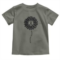 Melanoma Awareness Black Ribbon Flower Toddler T Shirt Skin Cancer Fighter Gift