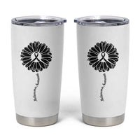 Melanoma Awareness Black Ribbon Flower Tumbler Cup Skin Cancer Fighter Gift
