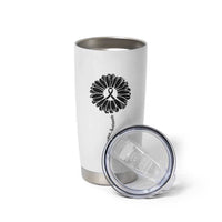Melanoma Awareness Black Ribbon Flower Tumbler Cup Skin Cancer Fighter Gift