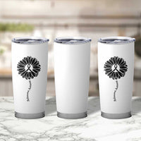Melanoma Awareness Black Ribbon Flower Tumbler Cup Skin Cancer Fighter Gift