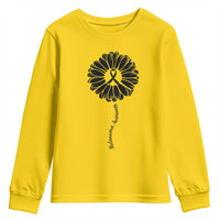 Melanoma Awareness Black Ribbon Flower Youth Sweatshirt Skin Cancer Fighter Gift