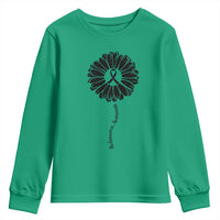 Melanoma Awareness Black Ribbon Flower Youth Sweatshirt Skin Cancer Fighter Gift