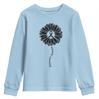 Melanoma Awareness Black Ribbon Flower Youth Sweatshirt Skin Cancer Fighter Gift