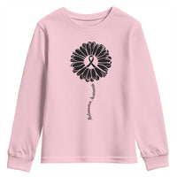 Melanoma Awareness Black Ribbon Flower Youth Sweatshirt Skin Cancer Fighter Gift