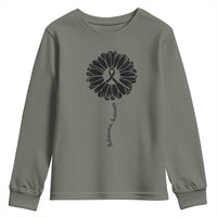 Melanoma Awareness Black Ribbon Flower Youth Sweatshirt Skin Cancer Fighter Gift