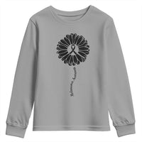 Melanoma Awareness Black Ribbon Flower Youth Sweatshirt Skin Cancer Fighter Gift