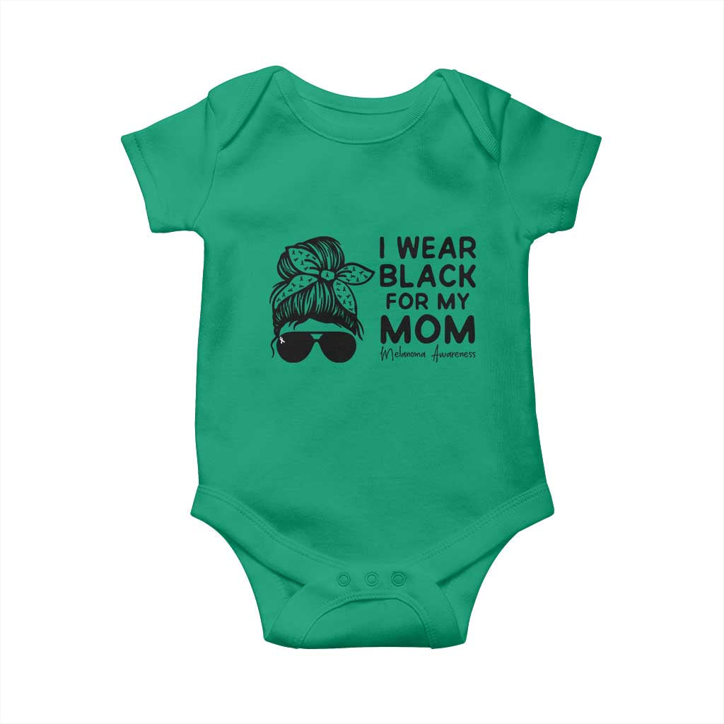 I Wear Black For My Mom Baby Onesie Melanoma Awareness Family Gift