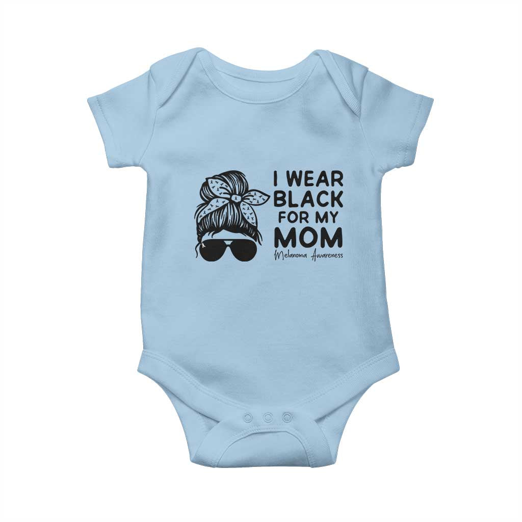 I Wear Black For My Mom Baby Onesie Melanoma Awareness Family Gift