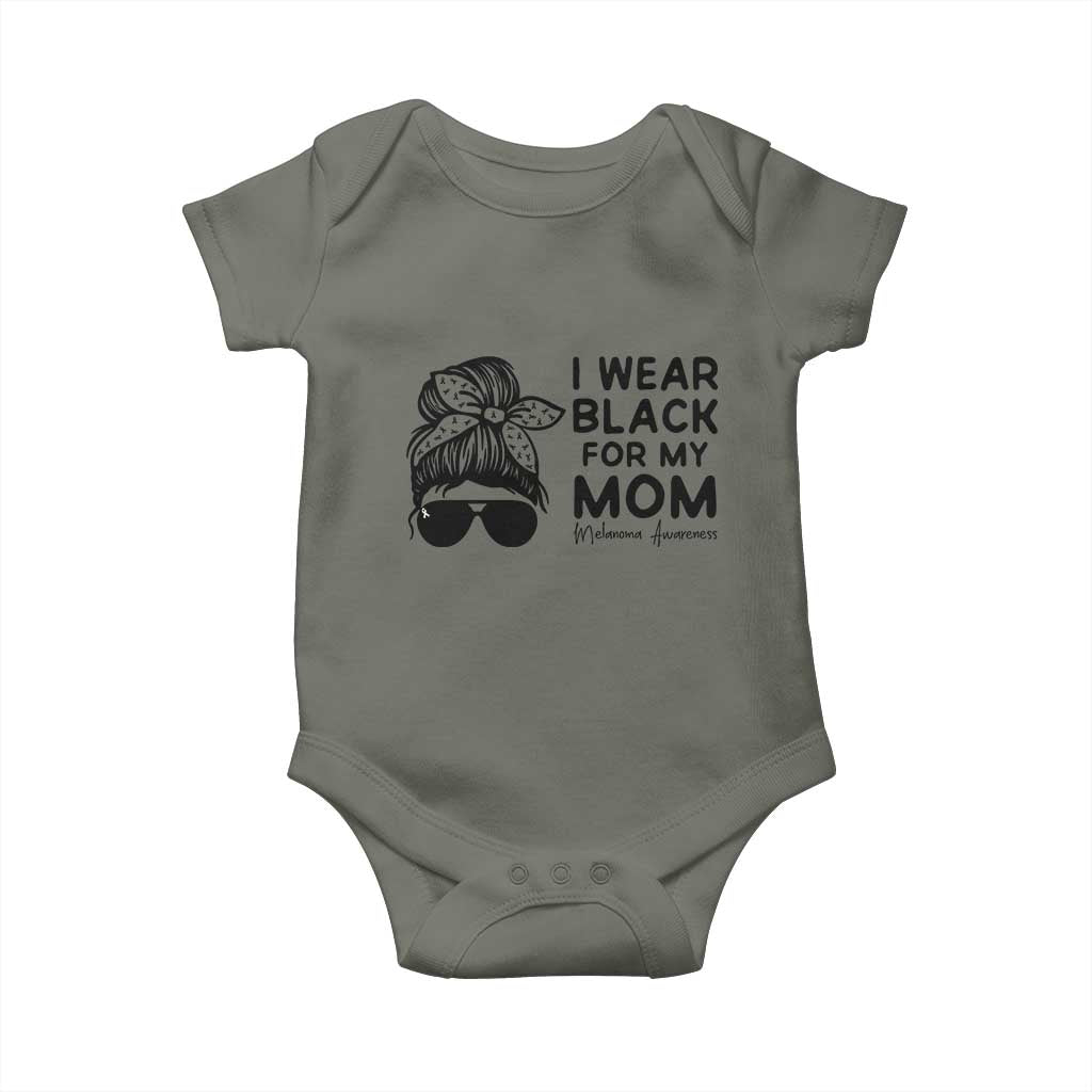 I Wear Black For My Mom Baby Onesie Melanoma Awareness Family Gift
